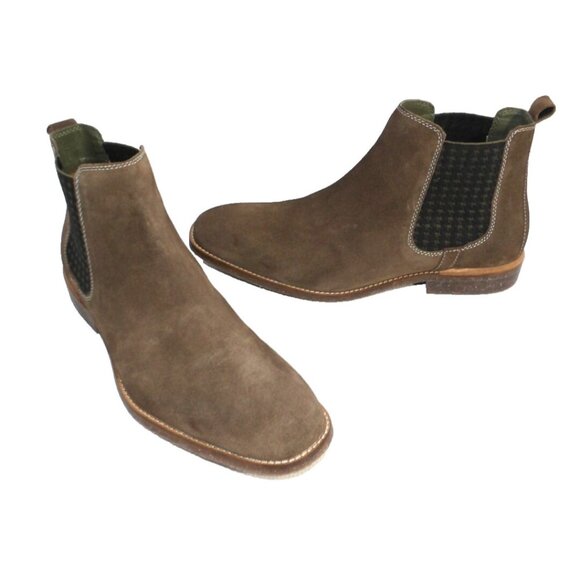 STACY ADAMS Redzone Collection men's brown suede leather Chelsea boots size 12 M - Picture 1 of 9
